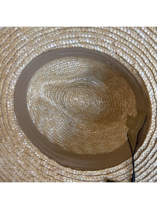 GIGI PIP Wide Brim Straw Fedora with Brown Band